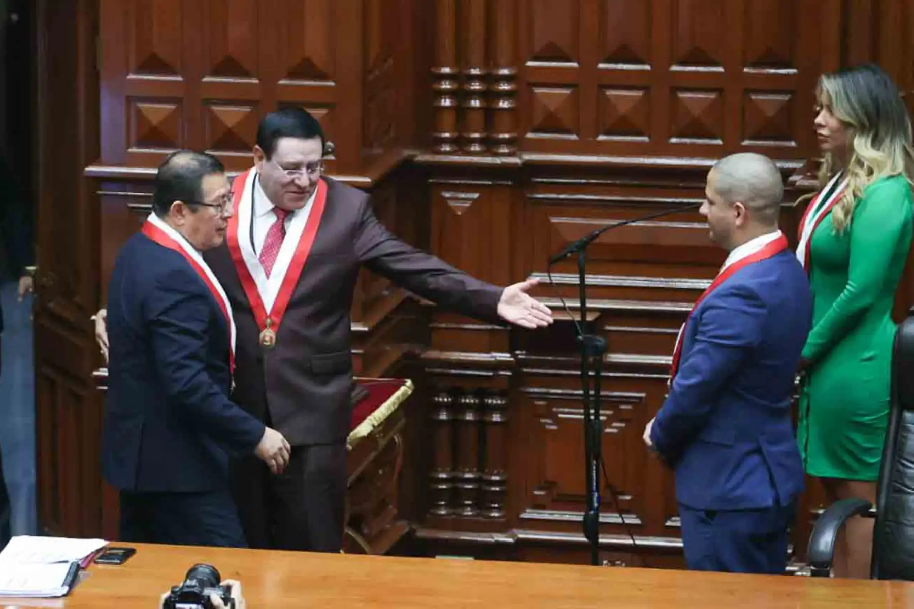 El congresista Eduardo Salhuana Cavides, de la bancada Alianza para el Progreso (APP), fue electo presidente del Parlamento durante el periodo anual de sesiones 2024-2025. Foto: ANDINA/Juan Carlos Guzmán