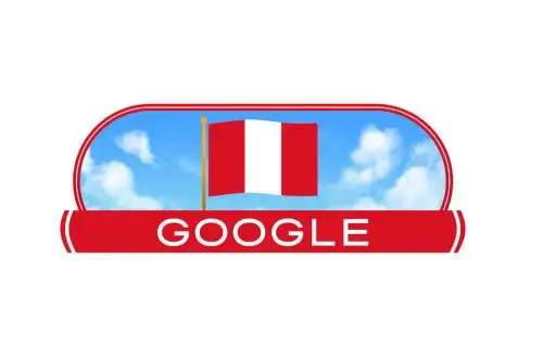 El doodle de Fiestas Patrias de 2024 destaca un día despejado por la mañana con la bandera peruana.