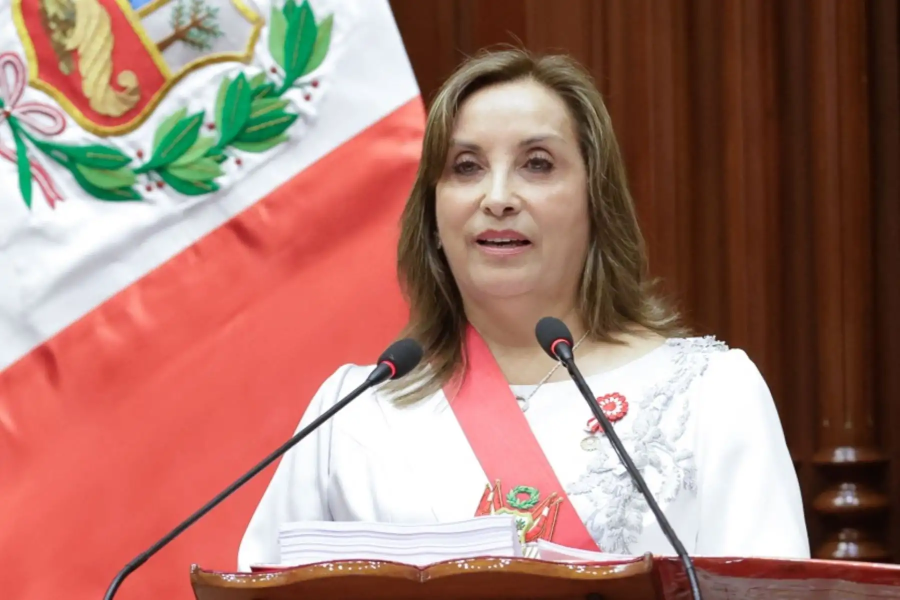La presidenta Dina Boluarte se dirige al país en un mensaje a la Nación como parte de las actividades previstas con ocasión del 203° Aniversario de la Proclamación de la Independencia Nacional. Foto: ANDINA/ Luis Iparraguirre