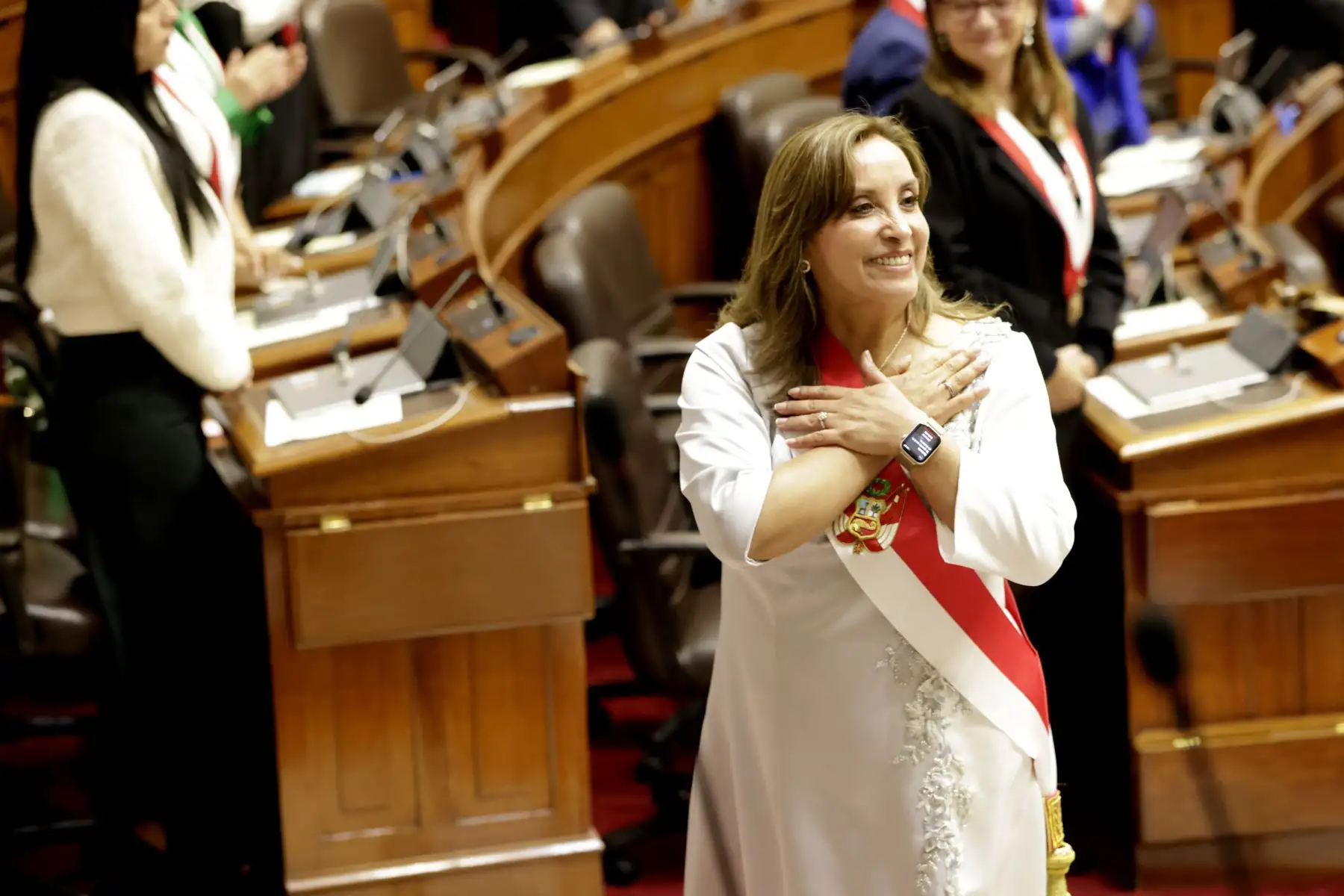 La presidenta Dina Boluarte se dirige al país en un mensaje a la Nación como parte de las actividades previstas con ocasión del 203° Aniversario de la Proclamación de la Independencia Nacional. Foto: ANDINA/ Luis Iparraguirre