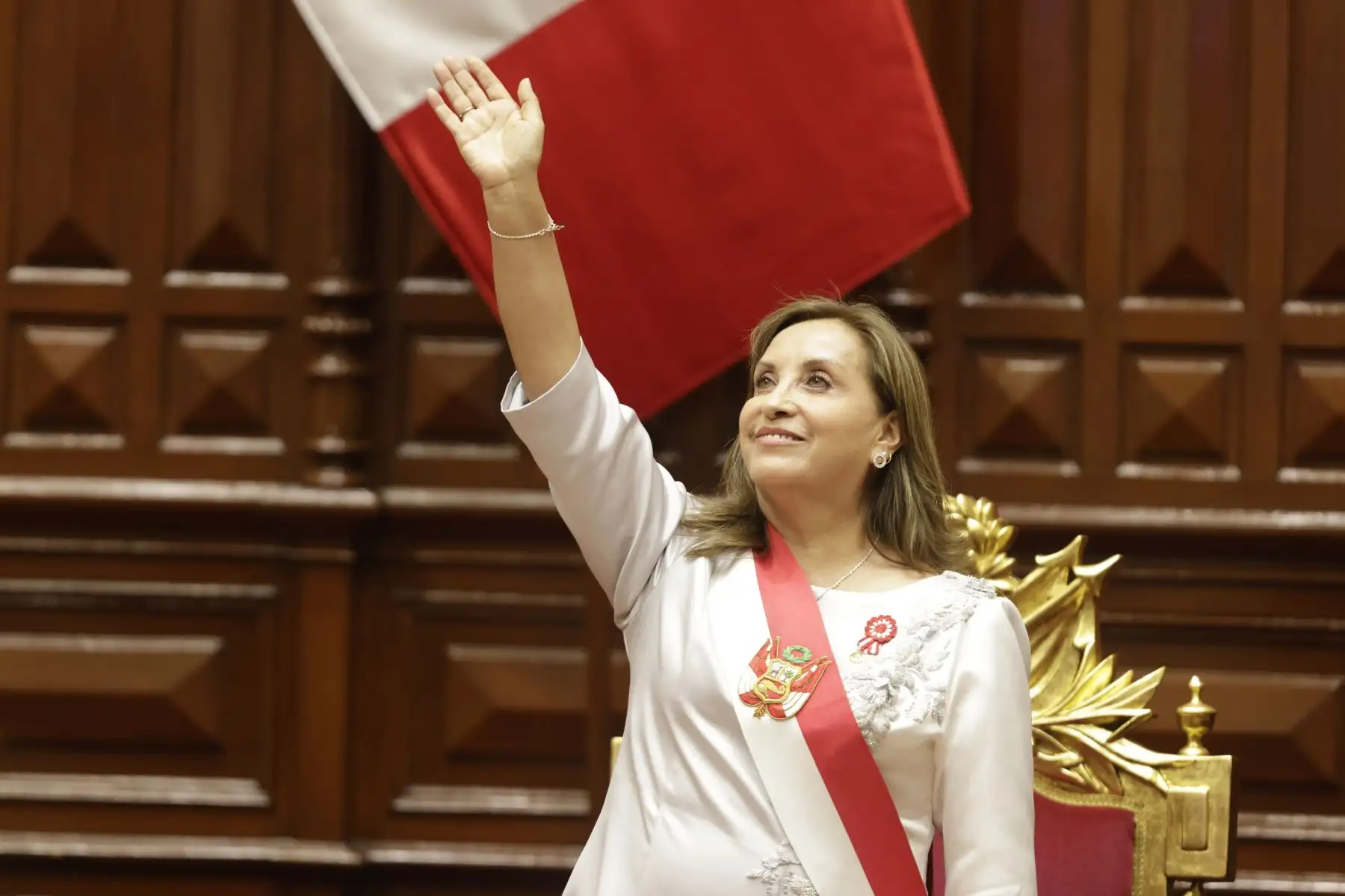 La presidenta Dina Boluarte se dirige al país en un mensaje a la Nación como parte de las actividades previstas con ocasión del 203° Aniversario de la Proclamación de la Independencia Nacional. Foto: ANDINA/ Luis Iparraguirre