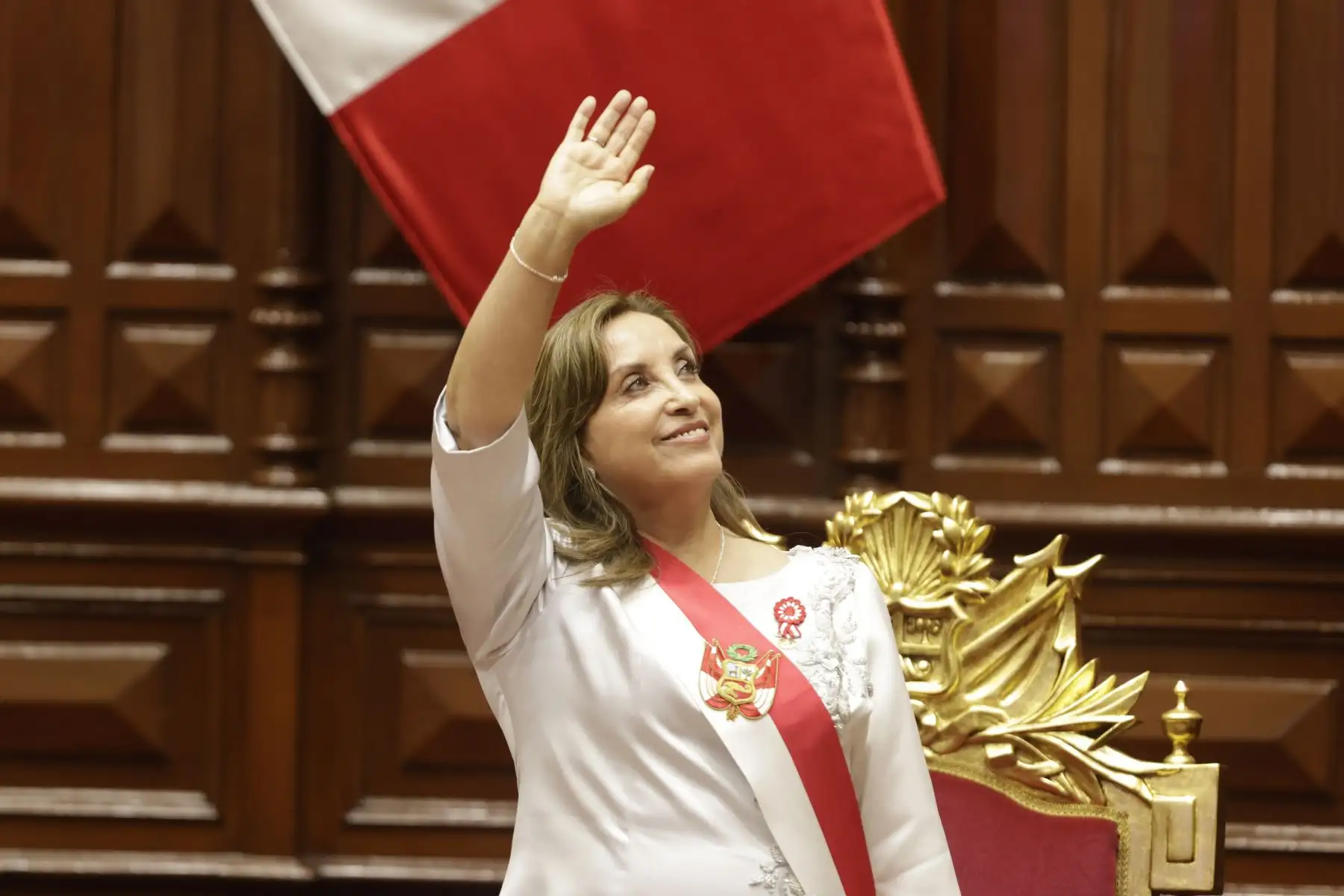La presidenta Dina Boluarte se dirige al país en un mensaje a la Nación como parte de las actividades previstas con ocasión del 203° Aniversario de la Proclamación de la Independencia Nacional. Foto: ANDINA/ Luis Iparraguirre
