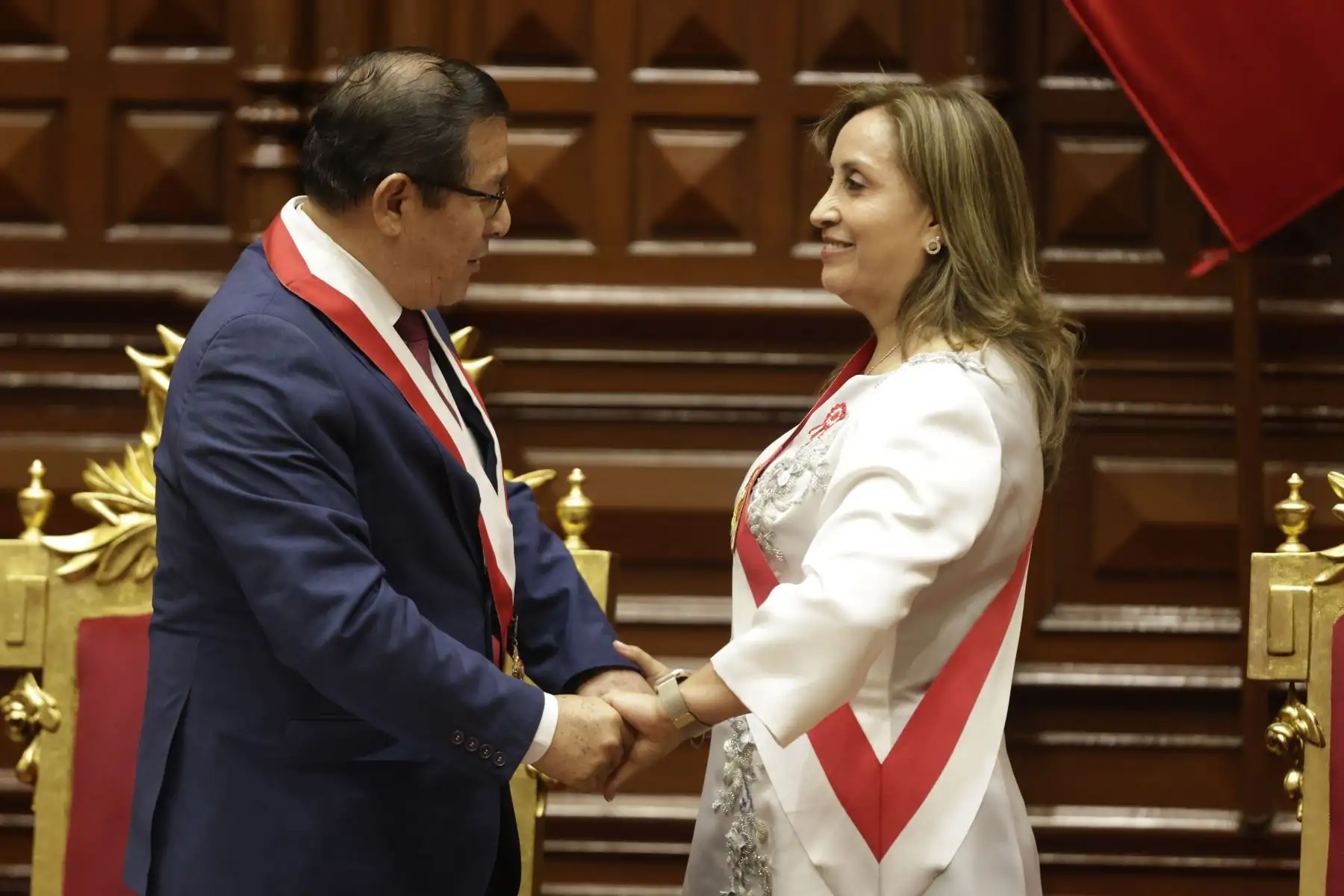 La presidenta Dina Boluarte se dirige al país en un mensaje a la Nación como parte de las actividades previstas con ocasión del 203° Aniversario de la Proclamación de la Independencia Nacional. Foto: ANDINA/ Luis Iparraguirre