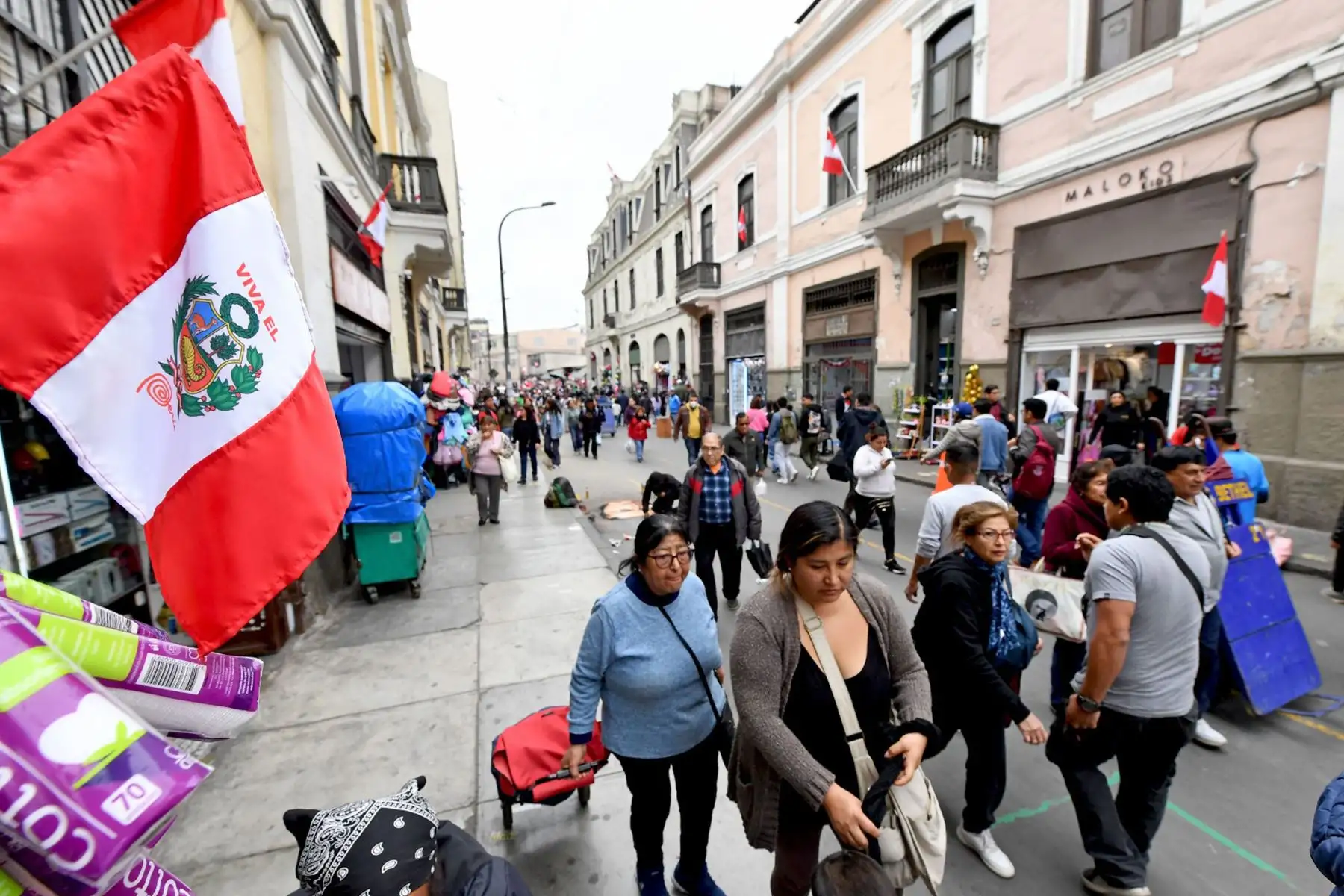 En el centro de Lima, la actividad económica sigue vibrante en este día significativo para el país, mientras conmemoramos el 203º Aniversario de la Proclamación de la Independencia Nacional.
Foto: ANDINA/Prensa Presidencia