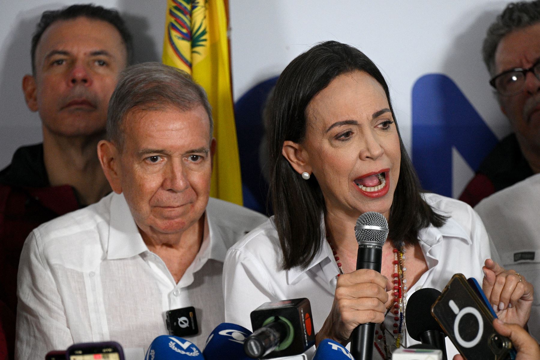 María Corina Machado junto al excandidato Edmundo González (archivo). Foto: AFP