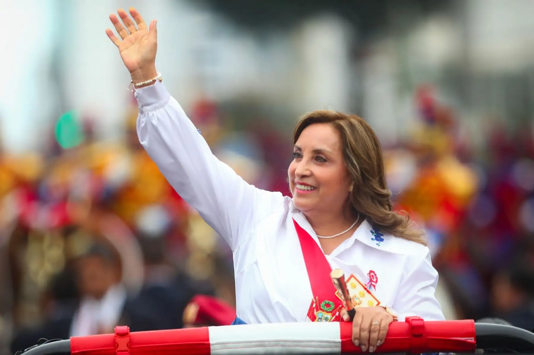 Presidenta de la República, Dina Boluarte llega a la Gran Parada y Desfile Cívico Militar por el 203° aniversario de la Independencia Nacional del Perú. Foto: ANDINA/Prensa Presidencia