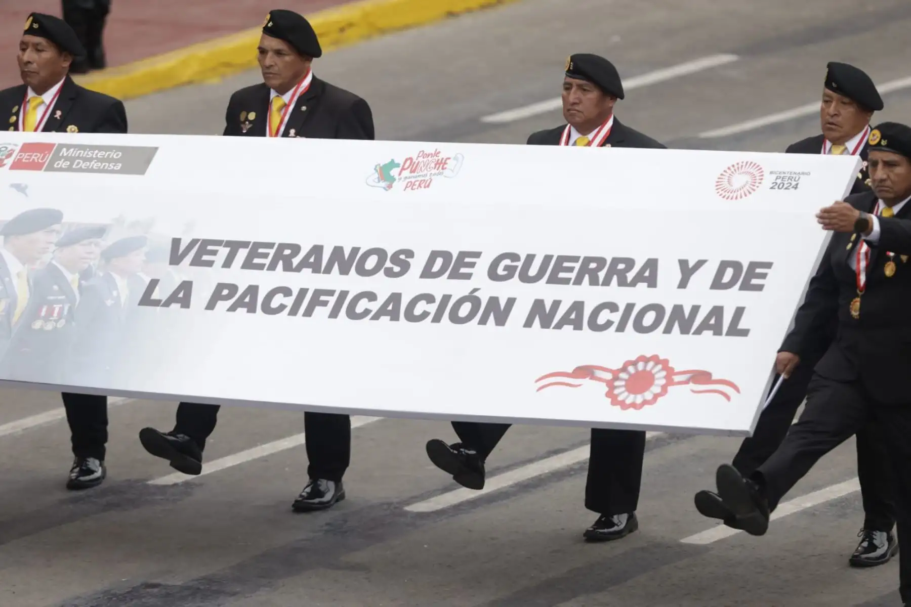 Veteranos de Guerra y de la Pacificación Nacional participan en la Gran Parada y Desfile Cívico Militar 2024 como parte de los actos conmemorativos por el 203° aniversario de la Independencia del Perú.
Foto: ANDINA/ Luis Iparraguirre