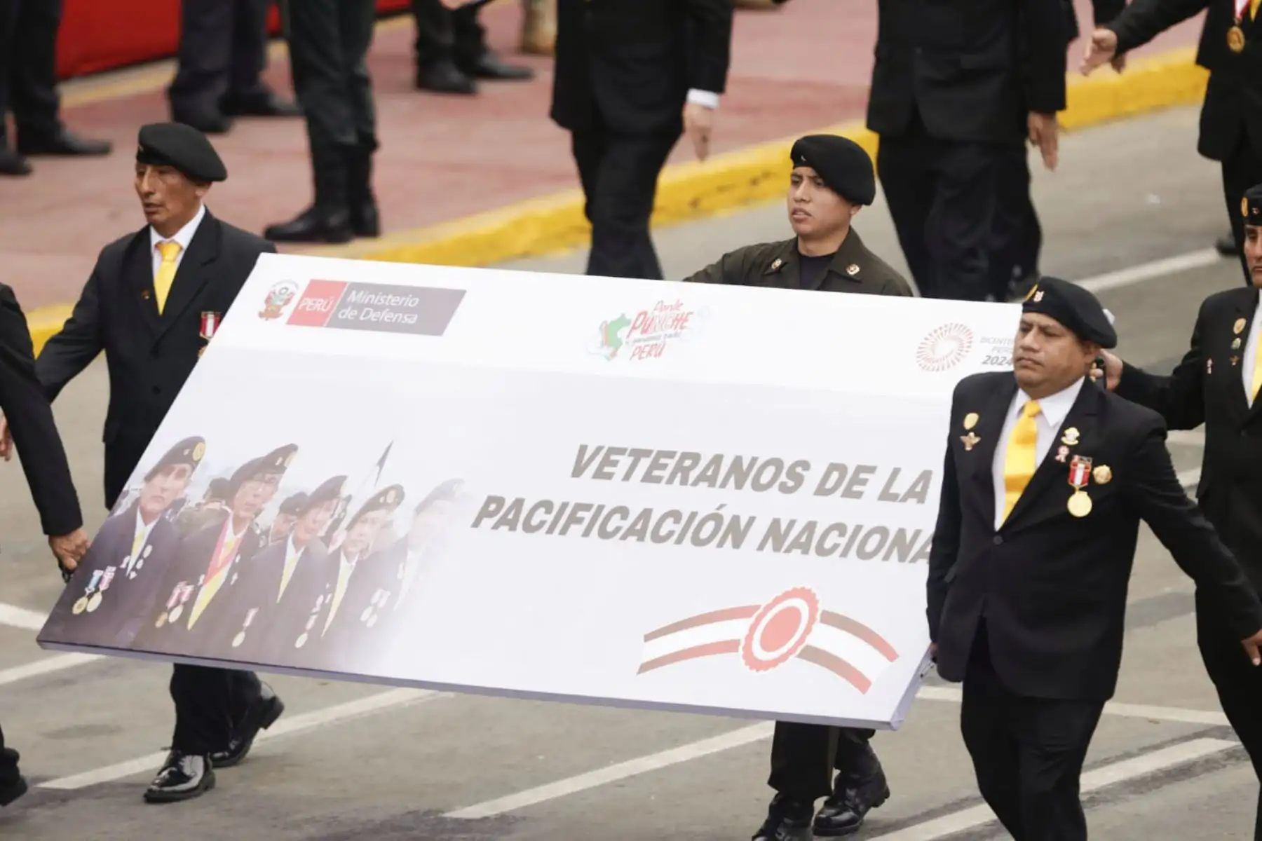 Veteranos de Guerra y de la Pacificación Nacional participan en la Gran Parada y Desfile Cívico Militar 2024 como parte de los actos conmemorativos por el 203° aniversario de la Independencia del Perú.
Foto: ANDINA/ Luis Iparraguirre