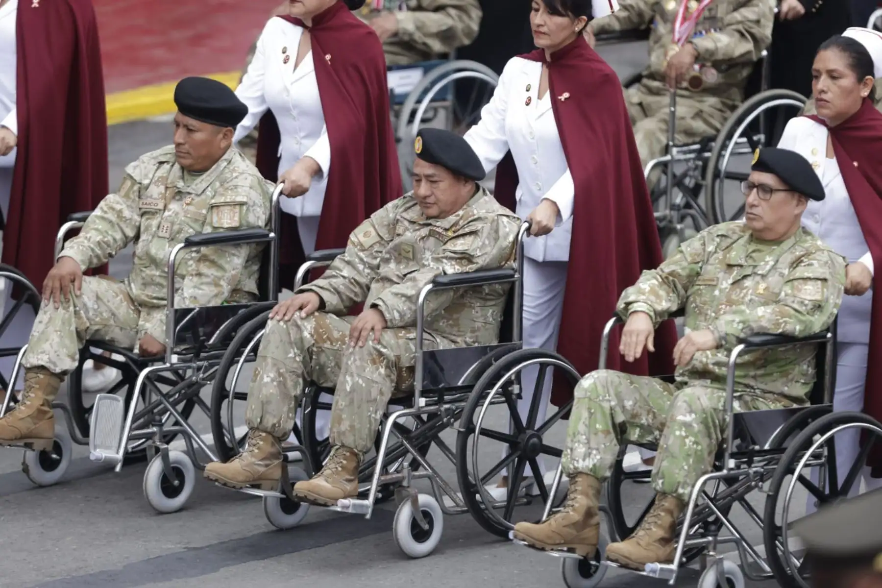 Veteranos de Guerra y de la Pacificación Nacional participan en la Gran Parada y Desfile Cívico Militar 2024 como parte de los actos conmemorativos por el 203° aniversario de la Independencia del Perú.
Foto: ANDINA/ Luis Iparraguirre