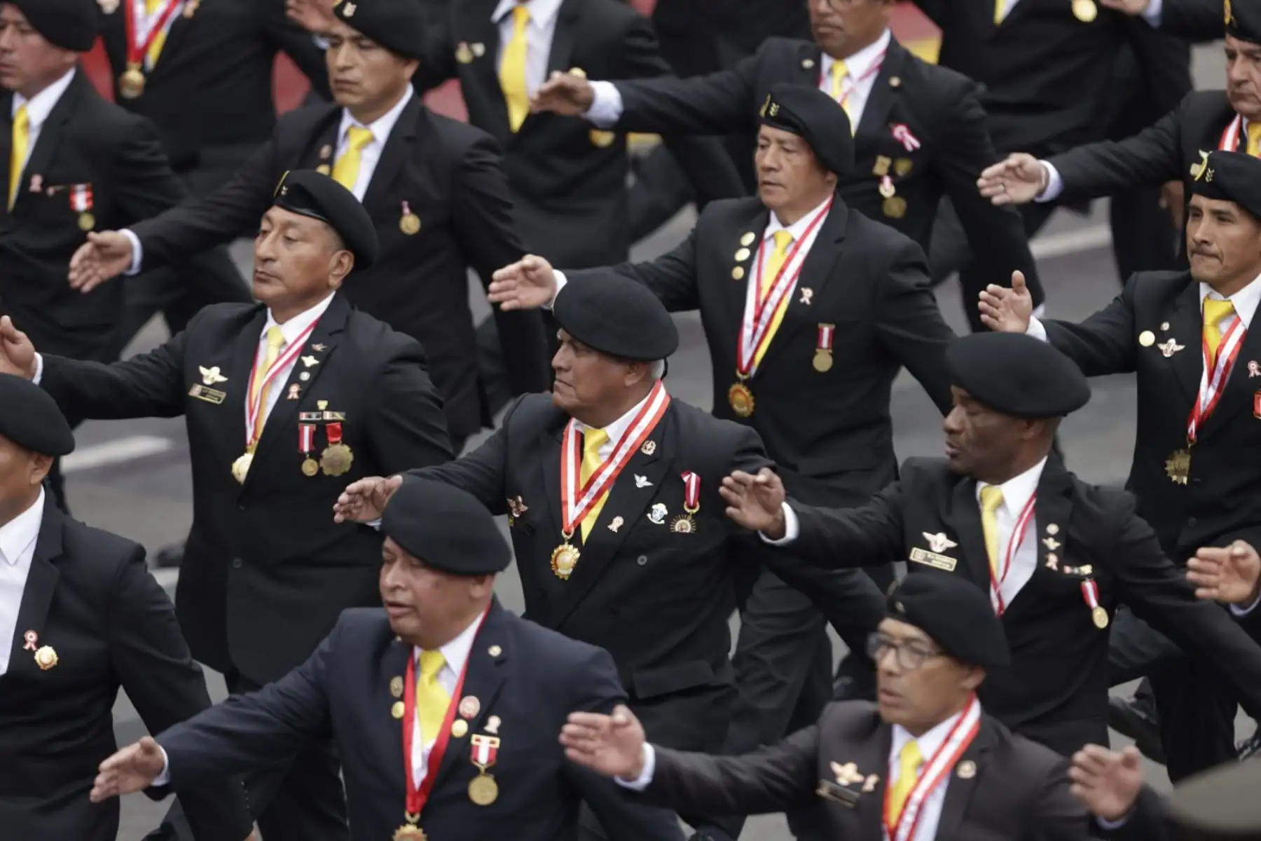 Veteranos de Guerra y de la Pacificación Nacional participan en la Gran Parada y Desfile Cívico Militar 2024 como parte de los actos conmemorativos por el 203° aniversario de la Independencia del Perú.
Foto: ANDINA/ Luis Iparraguirre
