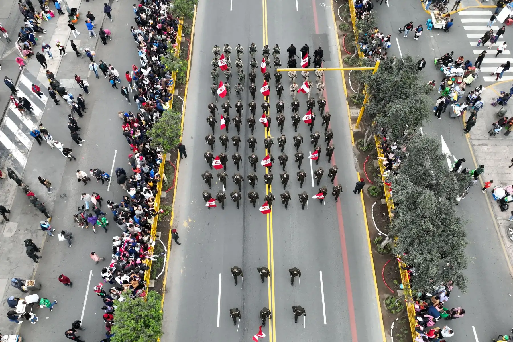 Diversos destacamentos militares y policiales desfilan en la avenida Brasil durante la Gran Parada y Desfile Cívico Militar por las Fiestas Patrias del Perú el lunes 29 de julio. Foto: ANDINA/Daniel Bracamonte