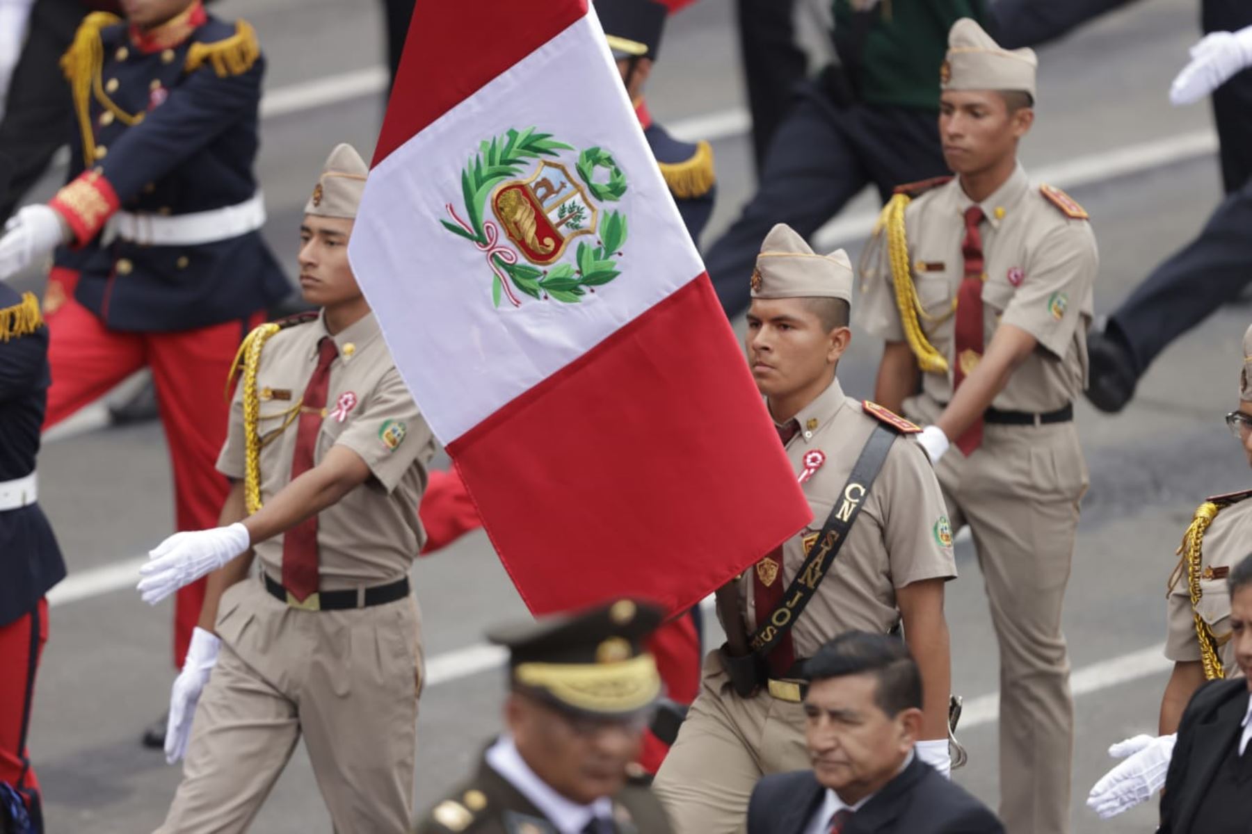 Una de las mayores novedades de la Gran Parada y Desfile Cívico Militar 2024 fue la participación de diversos colegios de provincia. Fotos: ANDINA