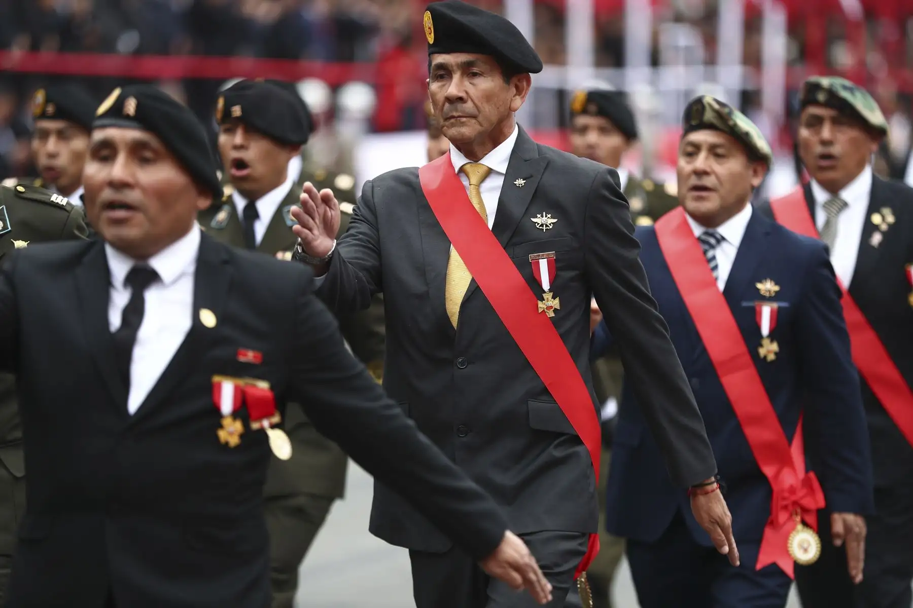 Veteranos de Guerra y de la Pacificación Nacional participan en la Gran Parada y Desfile Cívico Militar 2024 como parte de los actos conmemorativos por el 203° aniversario de la Independencia del Perú. Foto: ANDINA/Prensa Presidencia