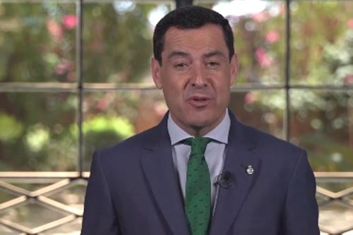 Presidente de la Junta de Andalucía en España, Juan Manuel Moreno. Foto: Captura TV