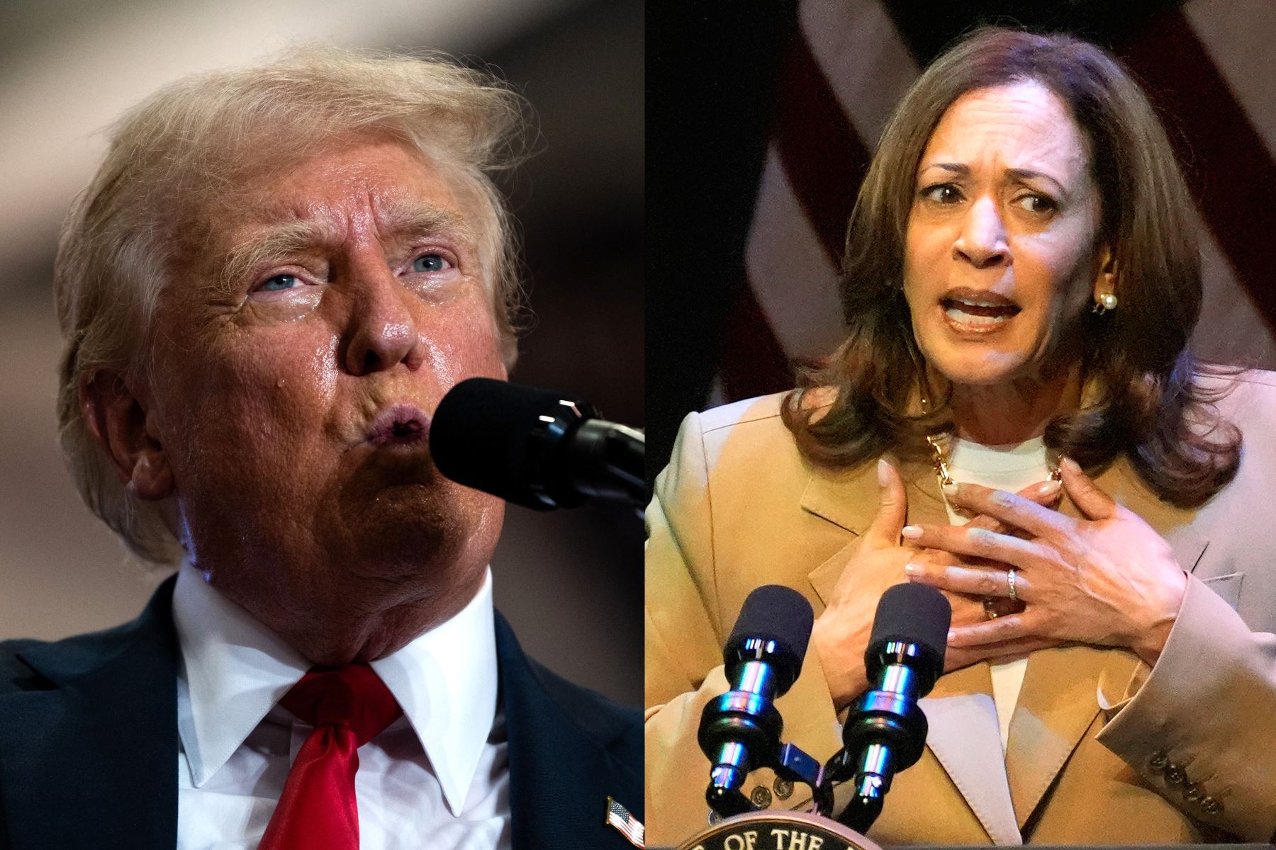 Donald Trump y Kamala Harris. Foto: AFP