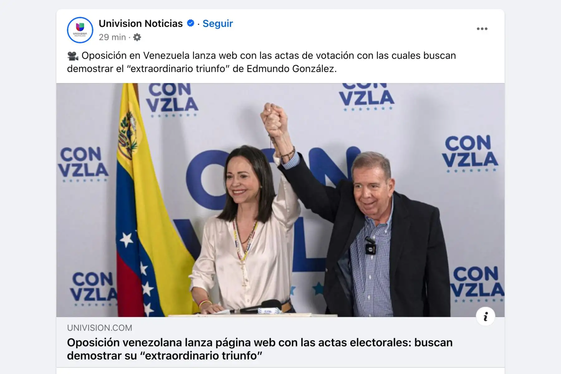 Así informó la cadena americana Univisión sobre la crisis política y social en Venezuela, tras las elecciones generales en dicho país, que hasta la fecha dan como ganador al candidato y acual presidente venezolano, Nicolás Maduro. Foto: INTERNET/Medios
