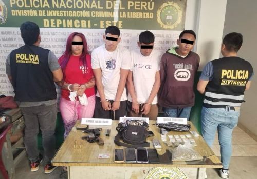 La Policía Nacional detuvo a cuatro ciudadanos extranjeros, presuntos integrantes de una facción de la banda criminal Tren de Aragua.