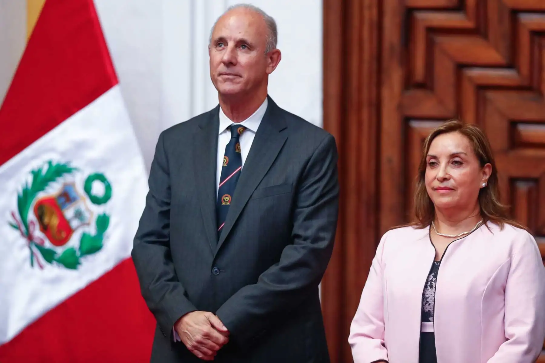 La presidenta de la república, Dina Boluarte Zegarra, participa en la ceremonia por el 203.° aniversario del Ministerio de Relaciones Exteriores y por el Día del Diplomático. Foto: ANDINA/ Daniel Bracamonte