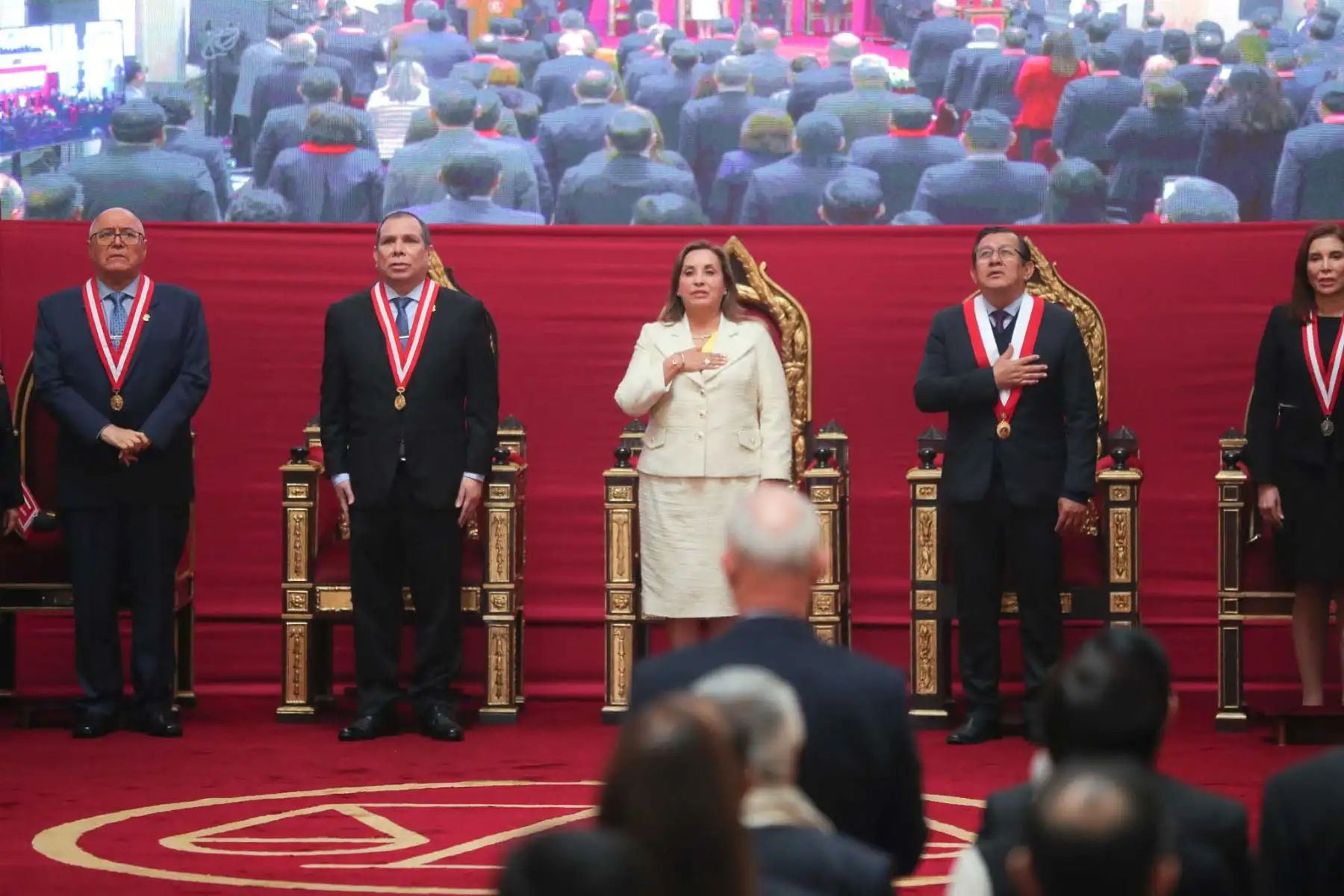 La presidenta de la república, Dina Boluarte, participa en la ceremonia por el Día del Juez. Foto: ANDINA/ Lino Chipana