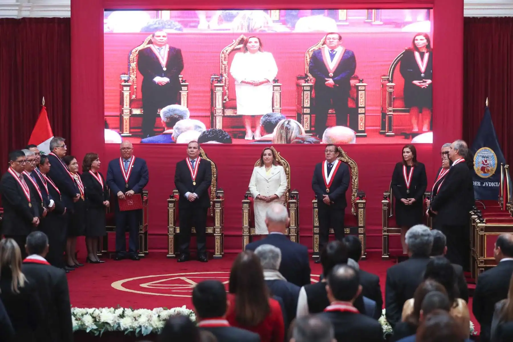 La presidenta de la república, Dina Boluarte, participa en la ceremonia por el Día del Juez. Foto: ANDINA/ Lino Chipana