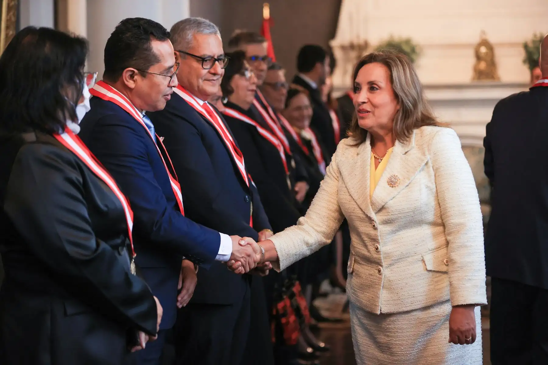 La presidenta de la república, Dina Boluarte, participa en la ceremonia por el Día del Juez. Foto: ANDINA/ Lino Chipana