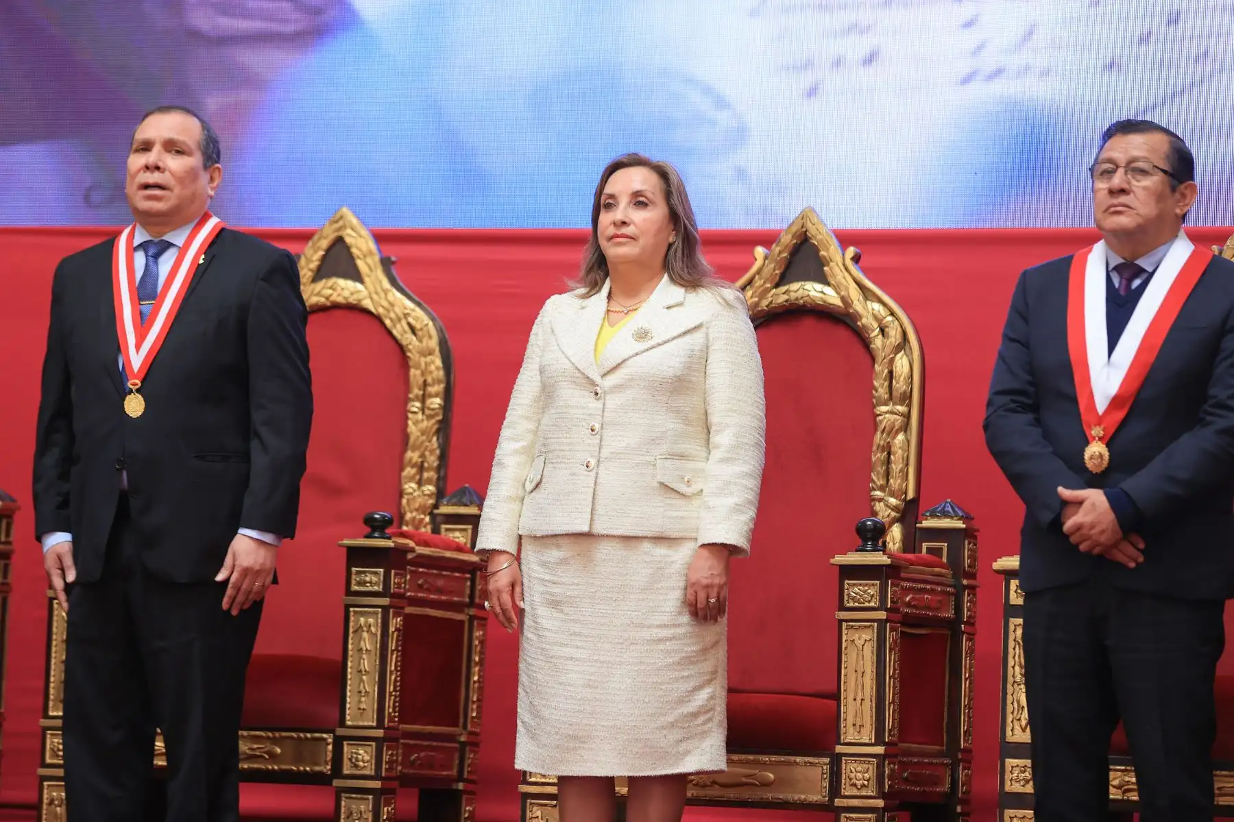 La presidenta de la república, Dina Boluarte, participa en la ceremonia por el Día del Juez. Foto: ANDINA/ Lino Chipana