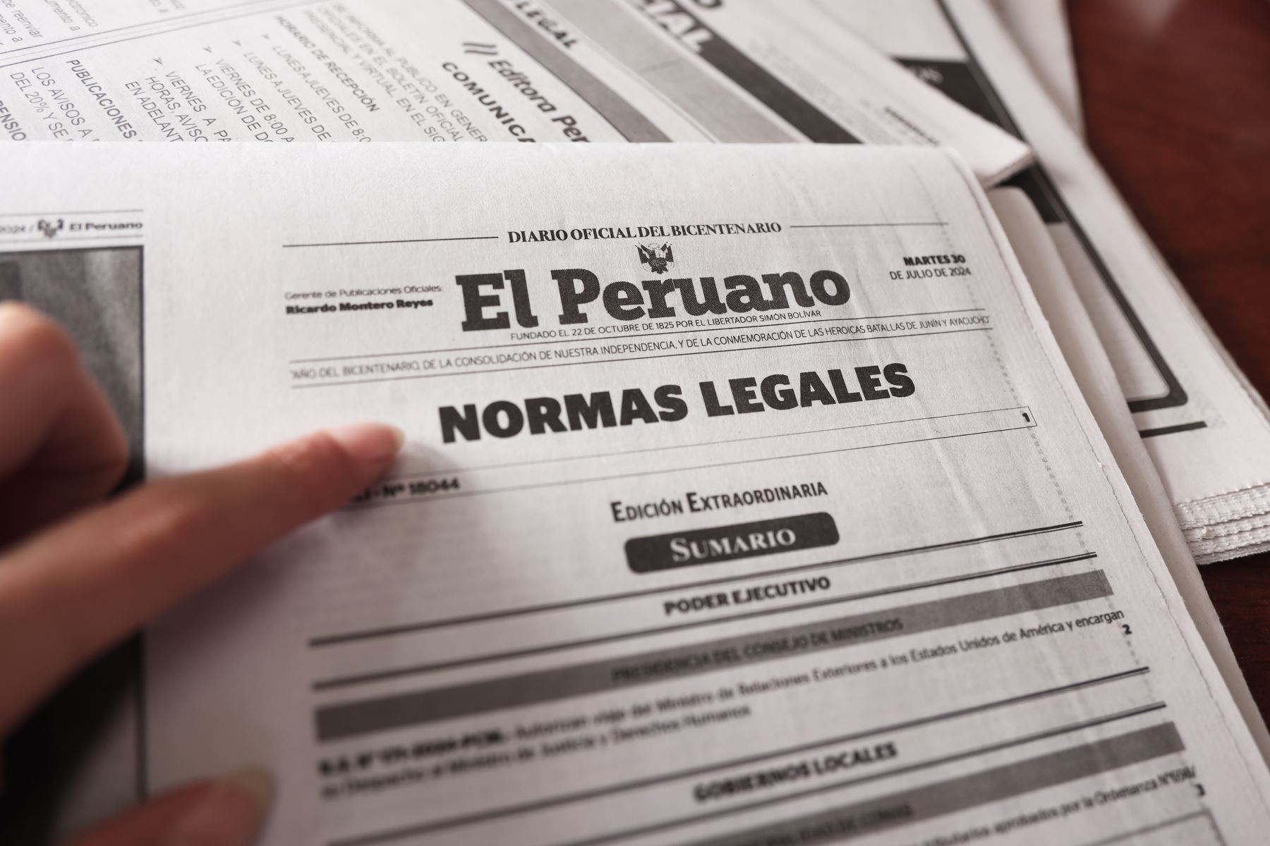 Cuadernillo de Normas Legales del Diario Oficial El Peruano (imagen referencial). Foto: ANDINA/difusión.