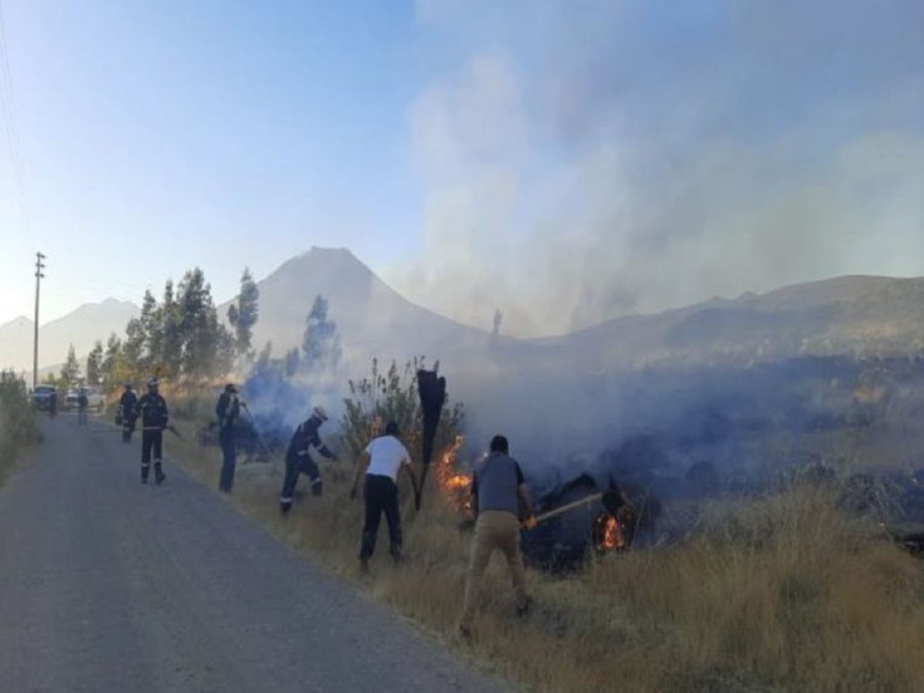 Bomberos y brigadas, conformadas por autoridades y pobladores, lograron extinguir cuatro incendios forestales reportados en Cusco, Puno y Pasco. ANDINA/Difusión