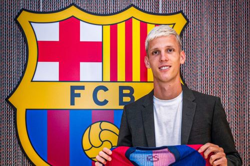 Dani Olmo presentado como nuevo jugador del FC Barcelona.