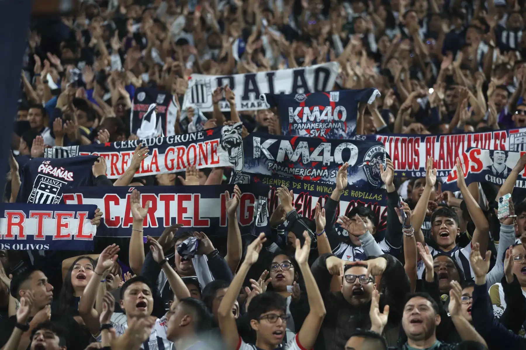 Alianza Lima se enfrenta a ADT de Tarma en partido por la sexta jornada del Torneo Clausura de la Liga en el Estadio Alejandro Villanueva. 
Barra del Comando Sur.
Foto: ANDINA/Lino Chipana