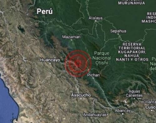 Un temblor de magnitud 4.8 se registró esta tarde en la región Huancavelica.