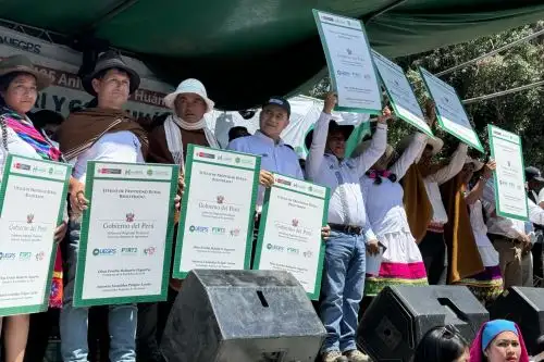 En el 2023 fueron entregados 2,093 títulos de propiedad en beneficio de más de 8 mil pobladores de las provincias de Huamalíes, Pachitea, Ambo, Marañón y Huacaybamba.ANDINA/Braian Reyna.