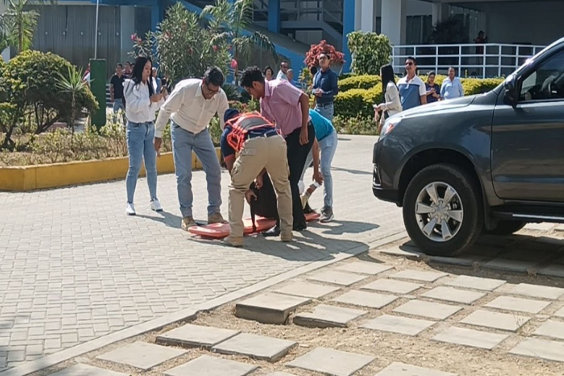 El ejercicio que se desarrolló a las 15:00 horas comprendió un sismo de magnitud de 8.8 que afectó a todo el departamento de Tumbes,