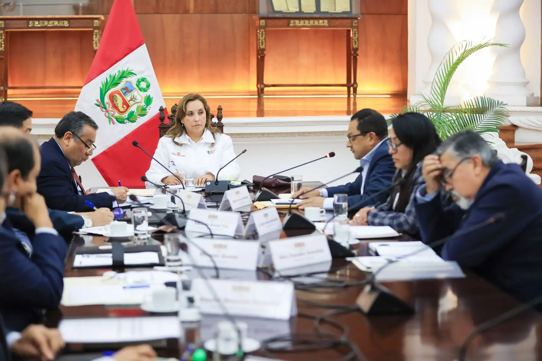 Presidenta Dina Boluarte sostiene reunión con Bloque Magisterial. Foto: ANDINA/Prensa Presidencia