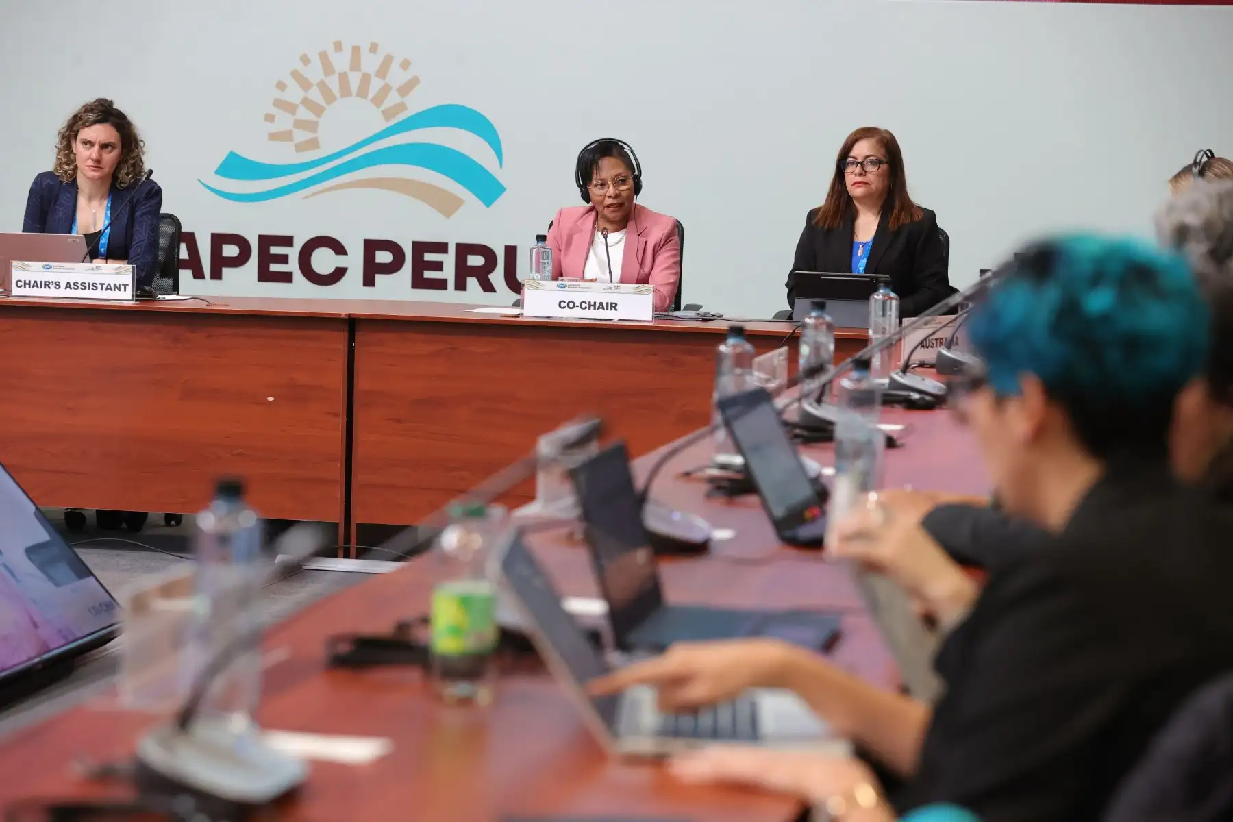 En el marco de la Segunda Reunión del Partenariado de Políticas de Mujer y la Economía del Foro de Cooperación Económica de Asia Pacífico (APEC), la ministra de la Mujer y Poblaciones Vulnerables, Teresa Hernández, participa del diálogo sobre los desafíos que enfrentan las economías para avanzar en el objetivo de lograr el empoderamiento económico de mujeres y niñas. Foto: ANDINA/Melina Mejía