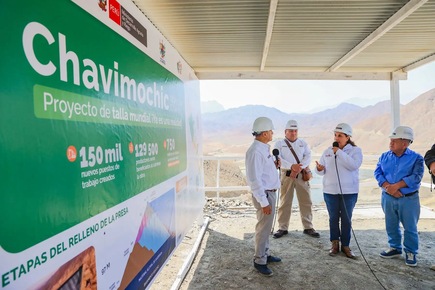 Supervisión de los trabajos de evaluación técnica del proyecto Chavimochic lll etapa. Foto: ANDINA/Prensa Presidencia