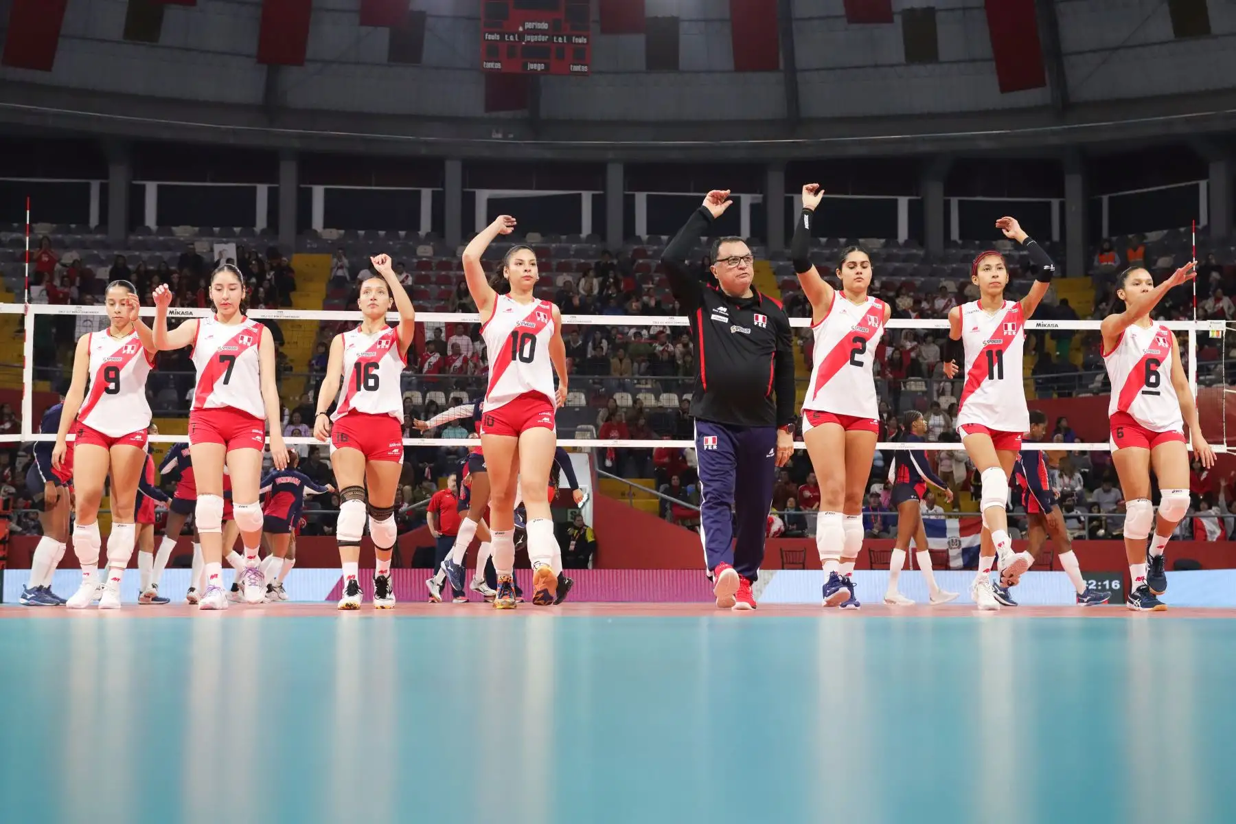 Selección Peruana de Voleibol se enfrenta a República Dominicana. Mundial Sub 17.
Coliseo Eduardo Dibós.
Foto: ANDINA / Lino Chipana.
