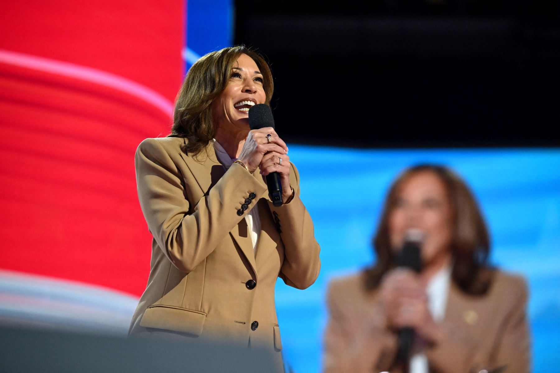 Kamala Harris participó este lunes en la convención demócrata en Chicago. Foto: AFP