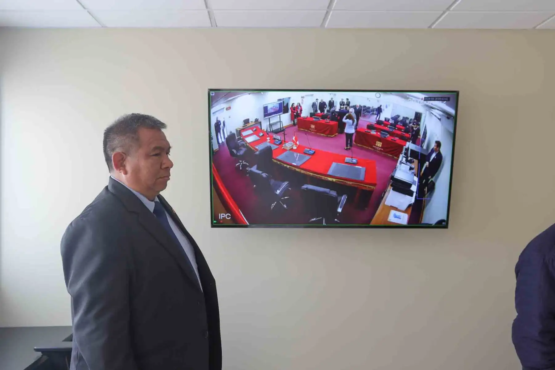 La Sala de Audiencias de la Sala Penal Permanente de la Corte Suprema de Justicia cuenta con tecnología avanzada para procesos que involucran a expresidentes en el Penal de Barbadillo. Foto: ANDINA/ Lino Chipana.