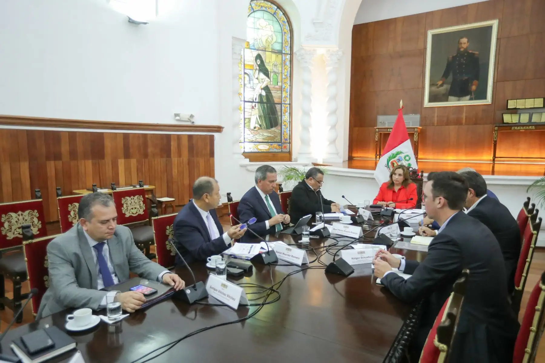 Reunión de trabajo de la presidenta Dina Boluarte con el CEO de Fraport.
Foto: ANDINA/Prensa Presidencia
