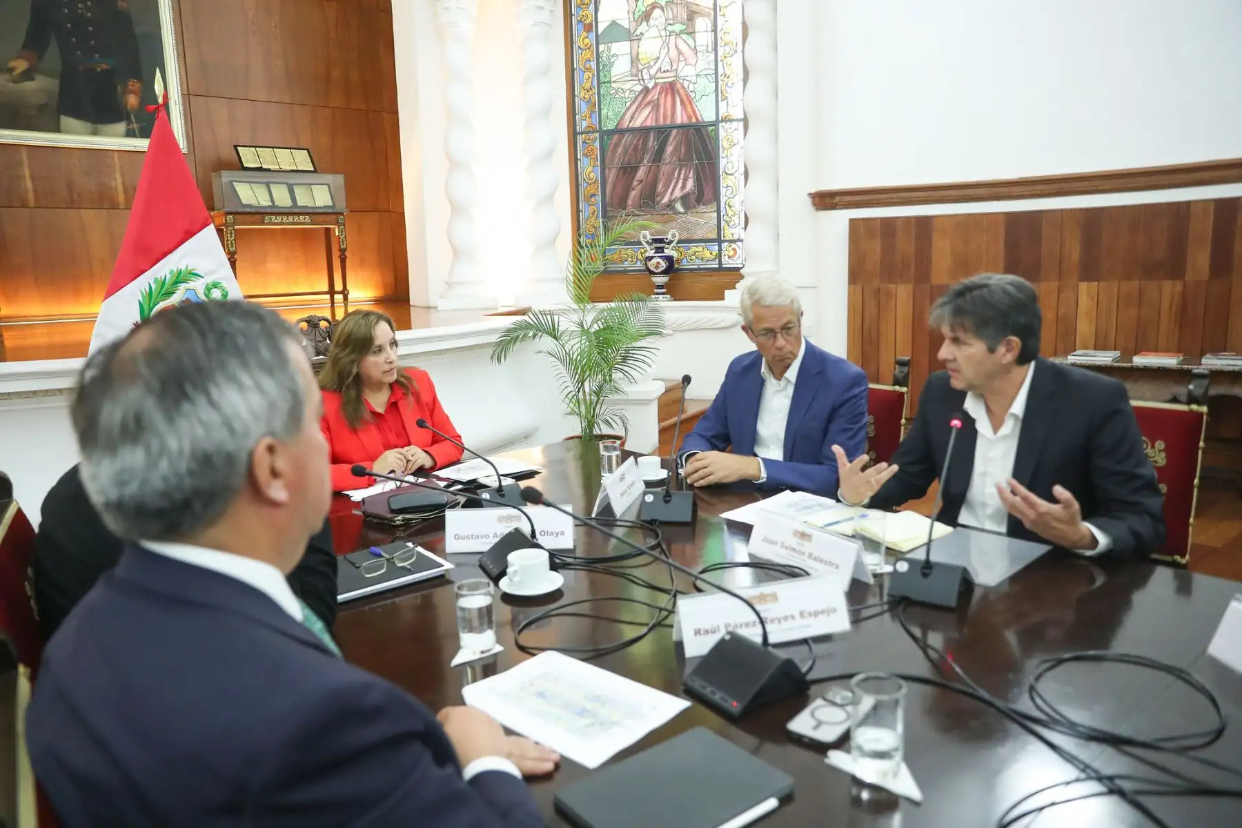 Reunión de trabajo de la presidenta Dina Boluarte con el CEO de Fraport.
Foto: ANDINA/Prensa Presidencia