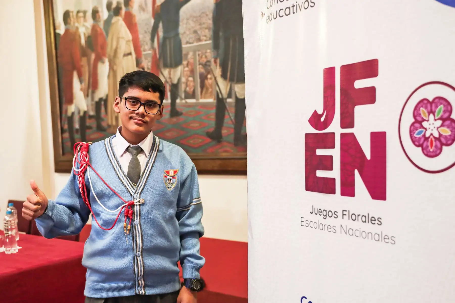 Alumnos de distintos colegios asisten a la inauguración de una nueva edición de los Juegos Florales Escolares. 
Foto: ANDINA/ Connie Calderón