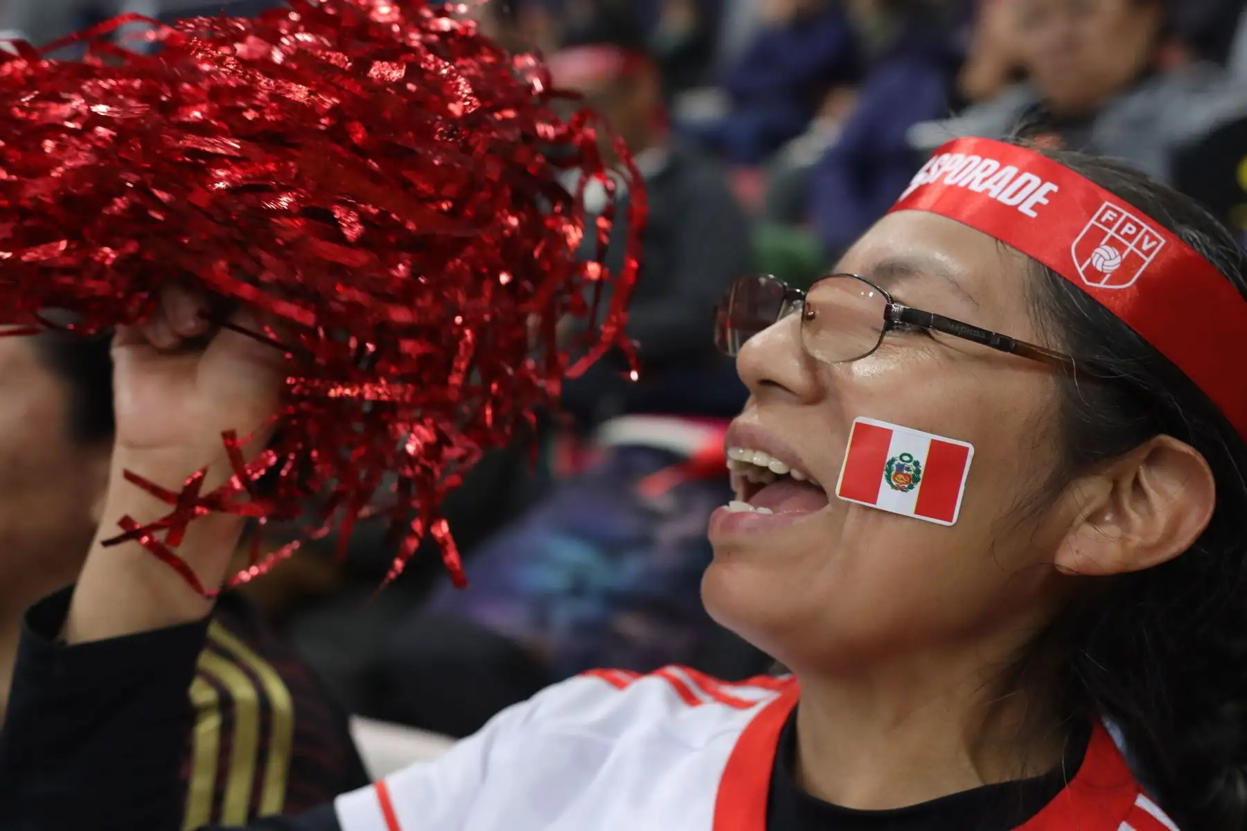 Aficionados peruanos alientan  a la Selección Peruana Sub 17 de Vóley Femenino que se enfrenta a Brasil por la disputa del quinto lugar en el Mundial Sub 17 de Vóley Femenino.
Foto: ANDINA/ Lino Chipana
