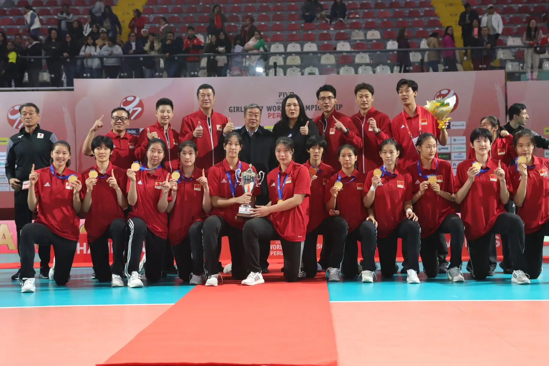 China gana 3 a 0 a Japón y se consagra campeón Mundial de Vóley Sub-17  en el Coliseo Dibós.
Foto: ANDINA/ Lino Chipana