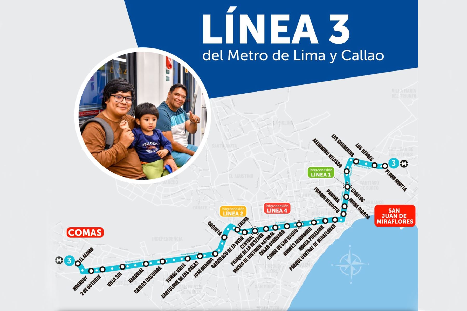 La Línea 3 será 100% un metro subterráneo y se estima que beneficiará a más de 5 millones de personas. Foto ANDINA/ATU