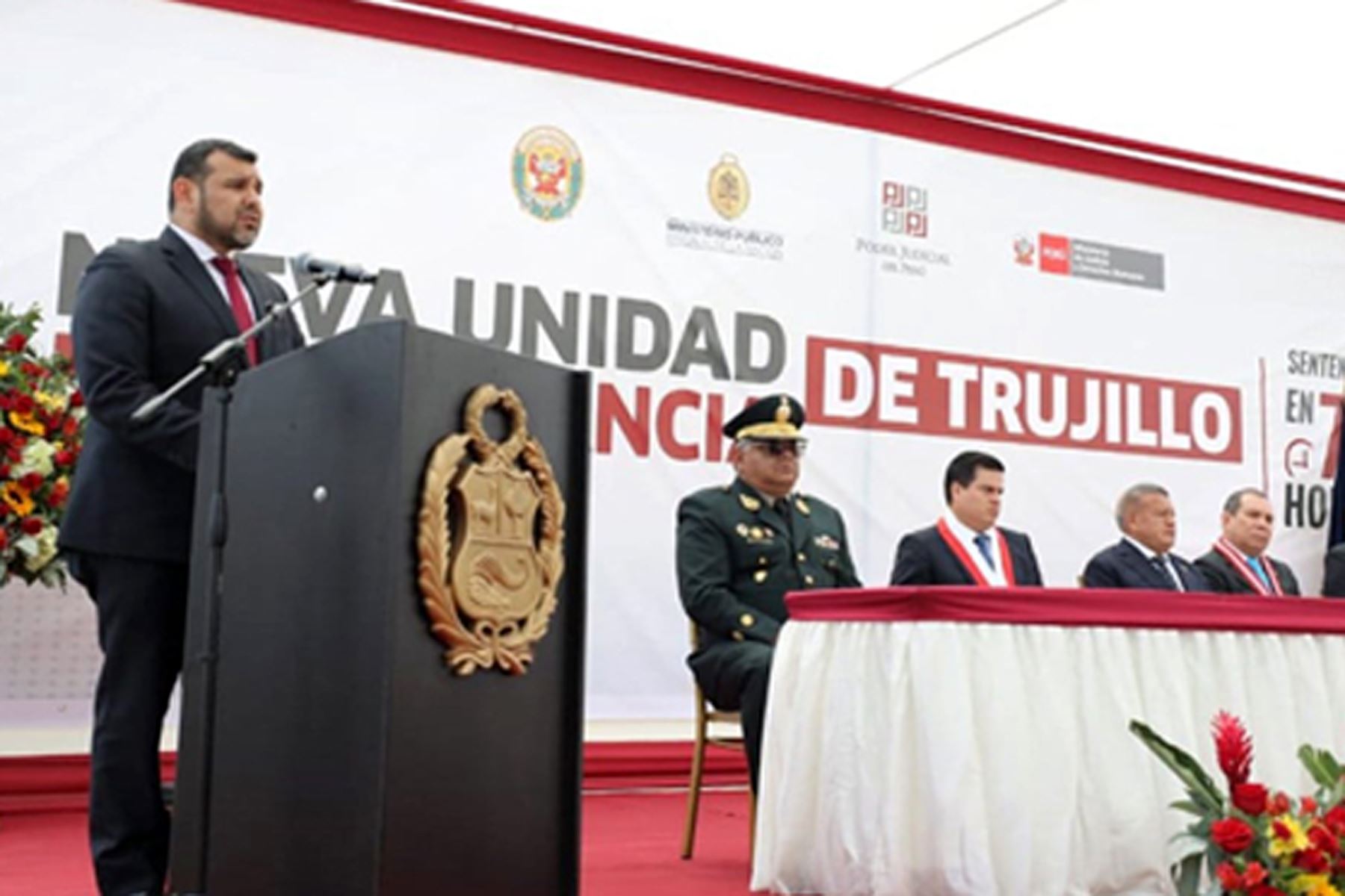 Viceministro Charles Napurí en la inauguración de la Unidad de Flagrancia de La Libertad. Foto: ANDINA/difusión.