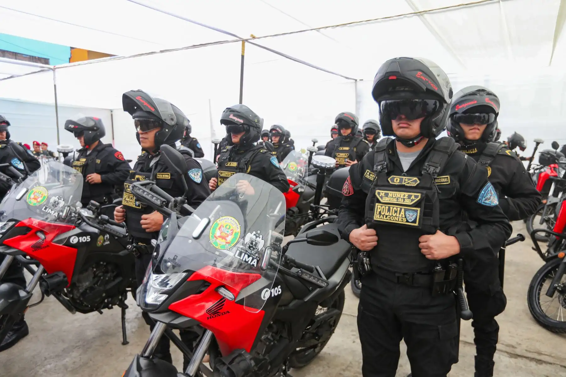 Inauguración de la Base Escuadrón Motorizado de Intervenciones de Riesgo – EMIR, de la Unidad Policial. Foto: ANDINA/Prensa Presidencia