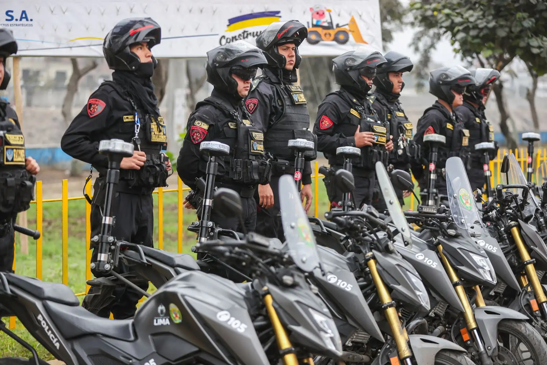 Inauguración de la Base Escuadrón Motorizado de Intervenciones de Riesgo – EMIR, de la Unidad Policial. Foto: ANDINA/Prensa Presidencia