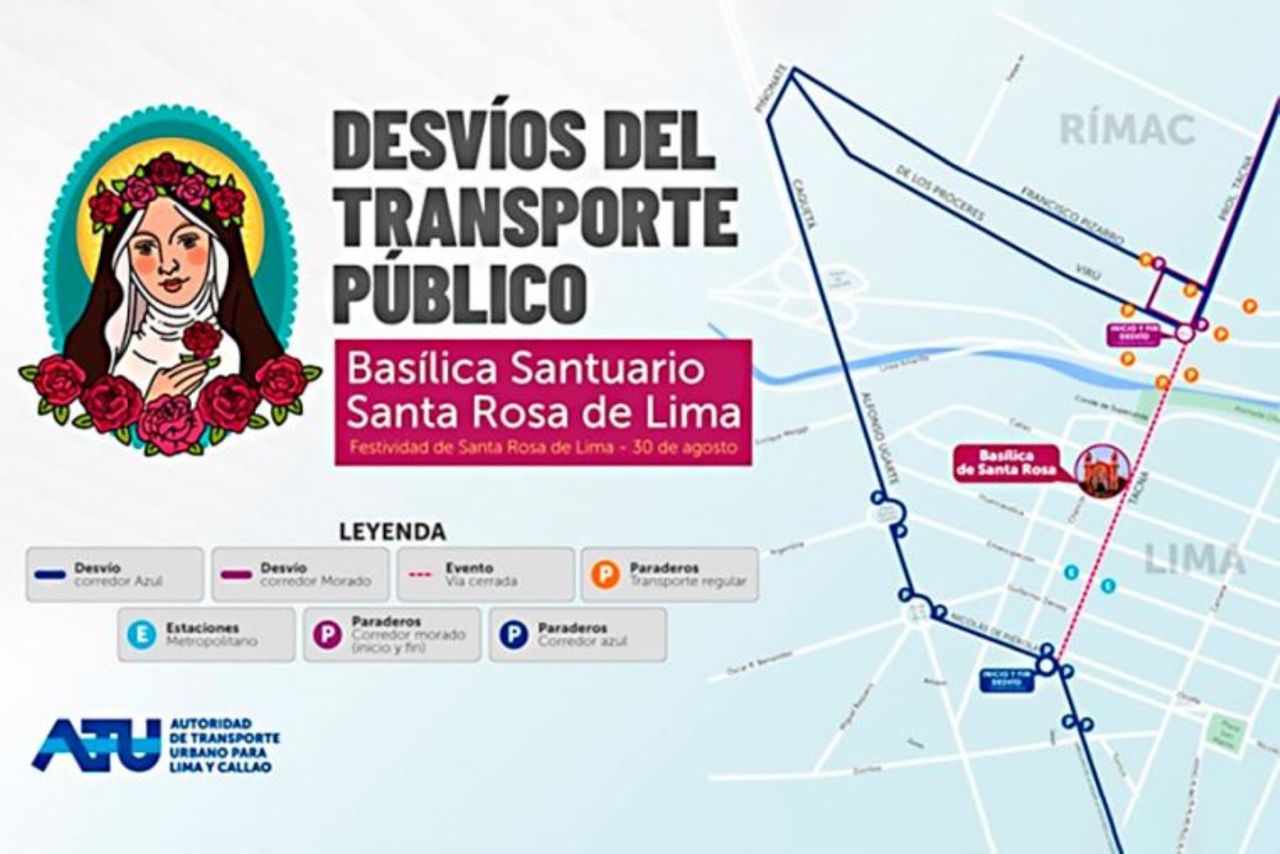 Servicios del corredor Azul tendrán paradas temporales en las plazas Ramón Castilla y Dos de Mayo y en Nicolás de Piérola con Tacna. En la zona también circularán rutas de transporte convencional. Foto: difusión.