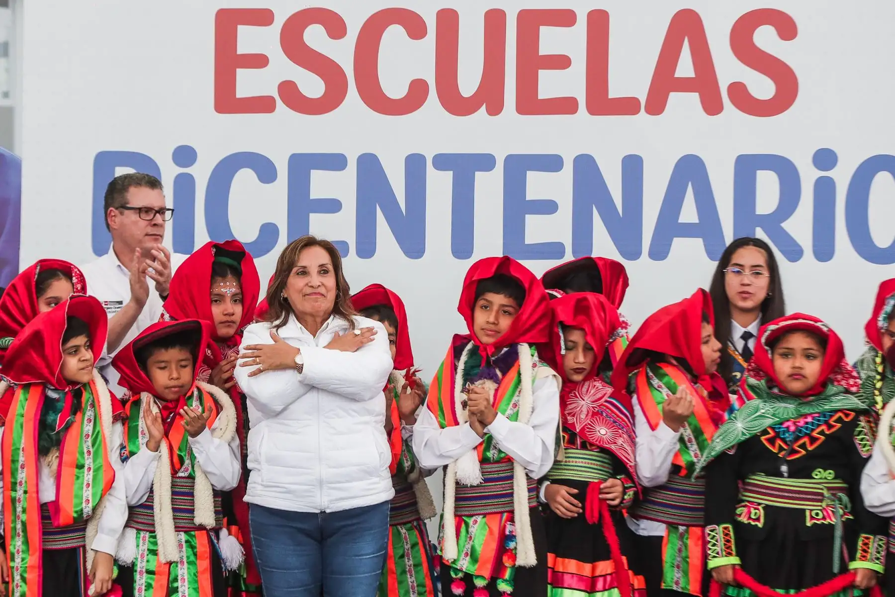 Presidenta Dina Boluarte participa en la inauguración de la décima Escuela Bicentenario IE 6082 Los Próceres en Santiago de Surco. Foto: ANDINA/ Connie Calderon